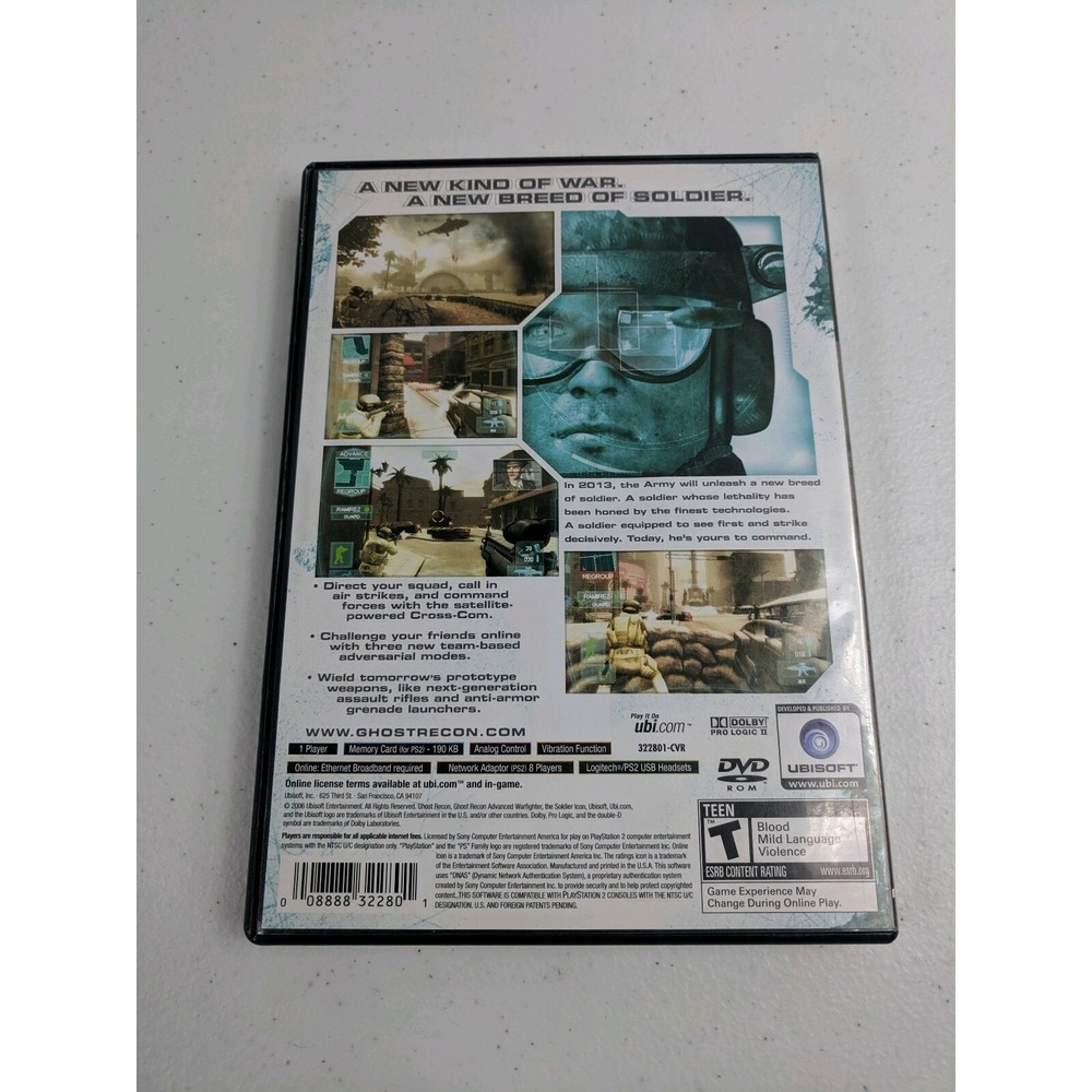 TOM CLANCY'S GHOST RECON ADVANCED WARFIGHTER - PS2 - W/MANUAL - FREE S/H (V) - Picture 2 of 5